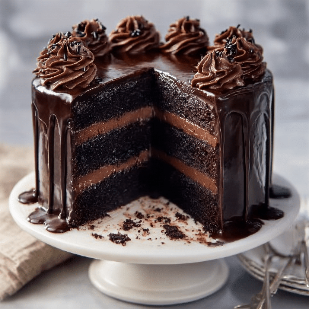 Rich Chocolate Truffle Cake
